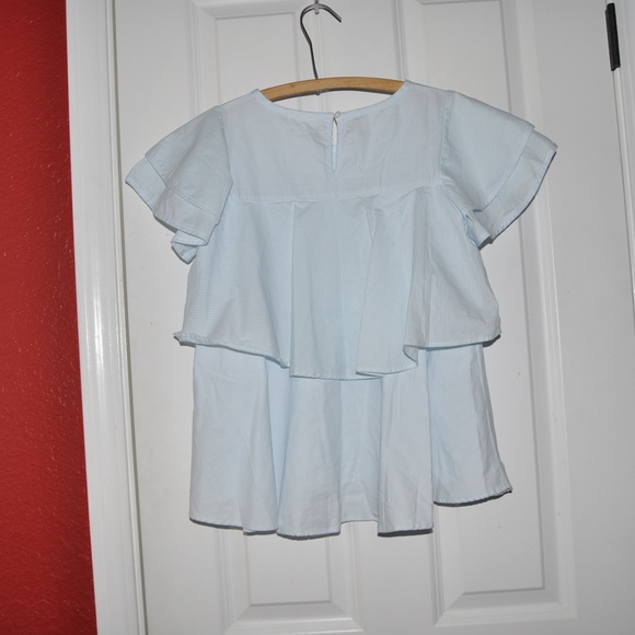New CAT & JACK Striped Layered Ruffle Top - Picture 4 of 6